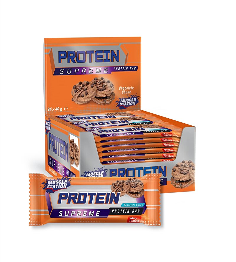 Muscle Station Supreme Protein Bar Chocolate Chunks 40 Gr 48 Adet