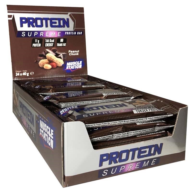 Muscle Station Supreme Protein Bar Çikolata Yer Fıstığı 40 Gr 48 Adet