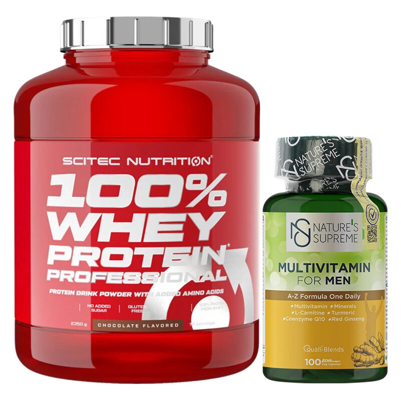 Scitec Whey Protein 2350 Gr + Natures Supreme Multivitamin For Men 100 Kapsül Kombinasyonu