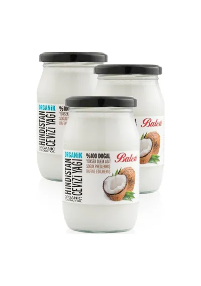 Balen Organik Hindistan Cevizi Yağı (Soğuk Pres) 300 Gr 3 Adet