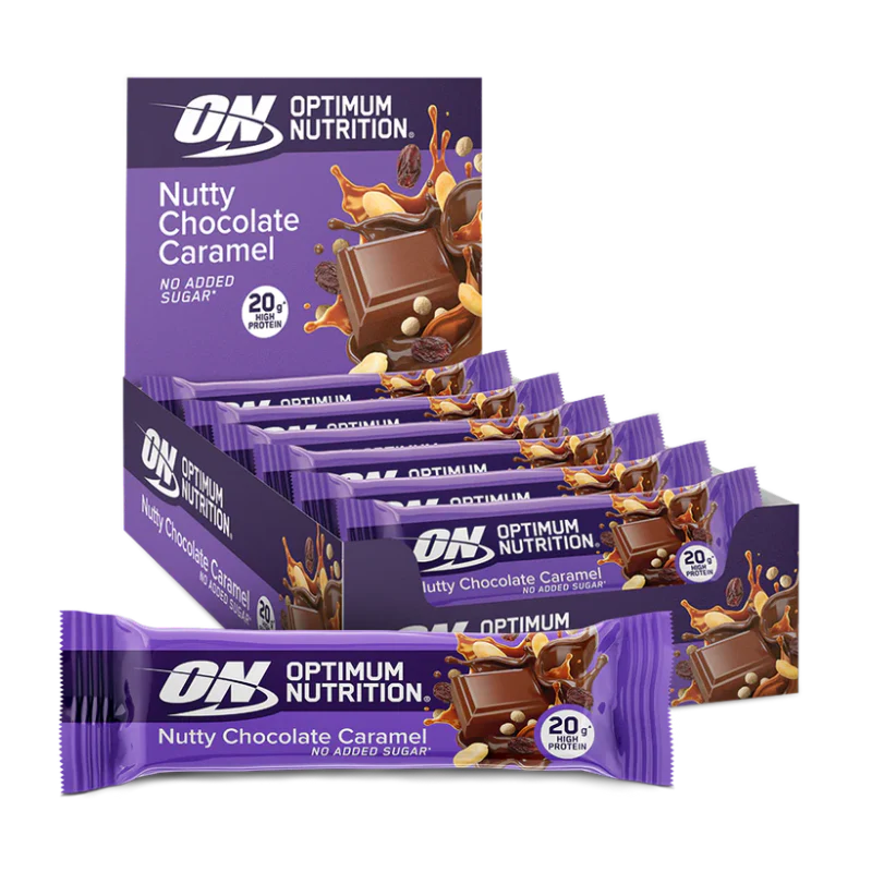 Optimum Nutrition Nutty Chocolate Caramel Protein Bar 10 Adet